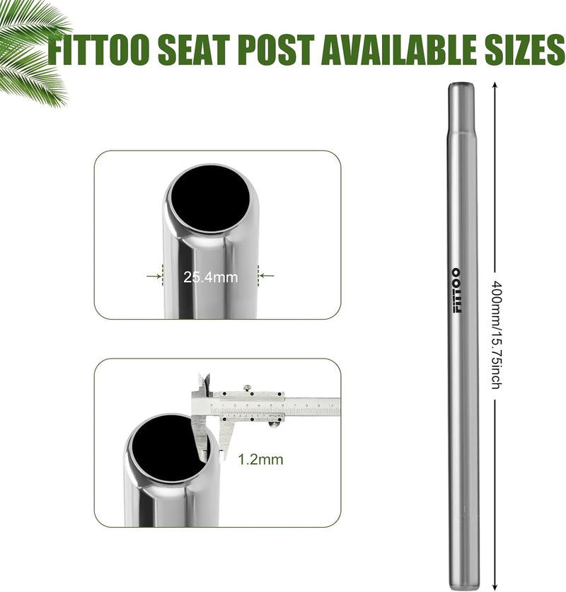 Load image into Gallery viewer, Fittoo Bike Seat Post Diameter 25.4mm Chrome Painted Steel Saddle Stand Pole