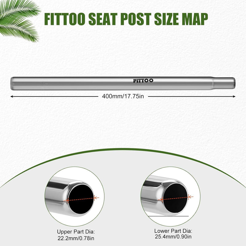 Load image into Gallery viewer, Fittoo Bike Seat Post Diameter 25.4mm Chrome Painted Steel Saddle Stand Pole