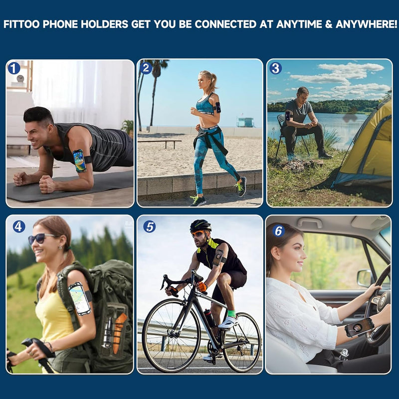 Load image into Gallery viewer, FITTOO Sports Phone Armband, 360° Rotation & Quick Release Adjustable Band for 4-6.8" Phones - Breathable Perforated Running Workout Arm Holder,Universal Compatible