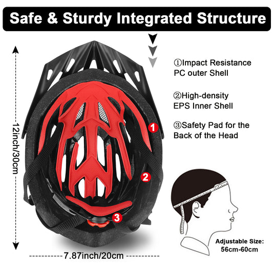 Bike Bicycle Helmet Cycling Skate Helmet LED Safety Light
