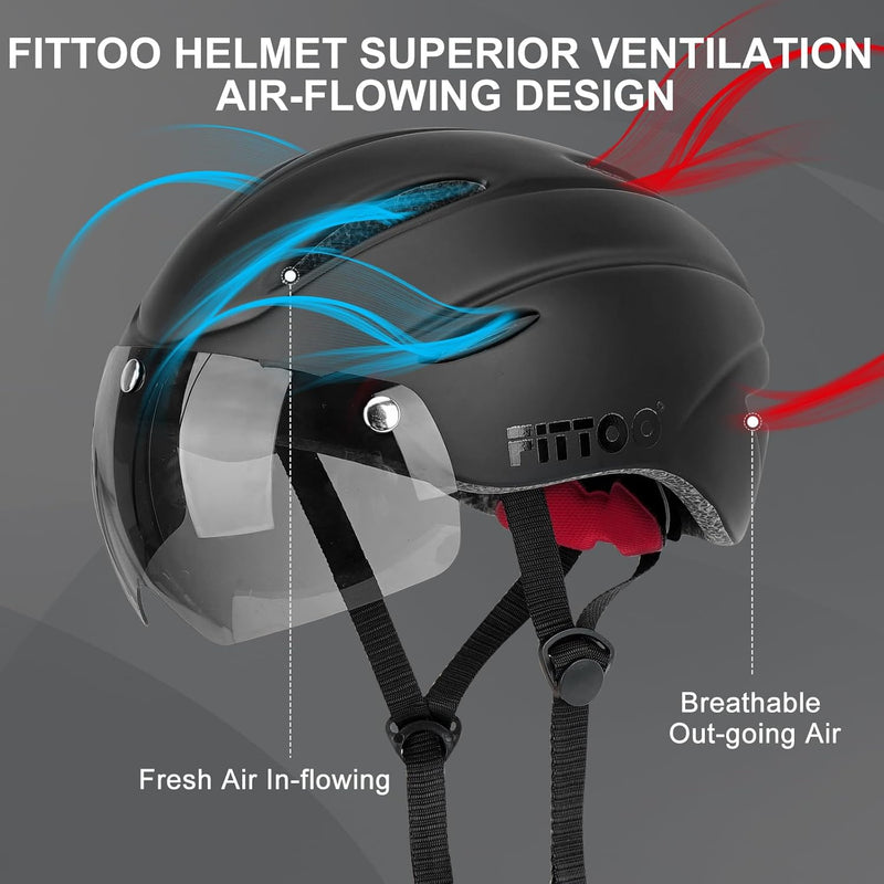 Load image into Gallery viewer, FITTOO Bike Helmet with Detachable Magnetic Goggles Helmet for Women & Men