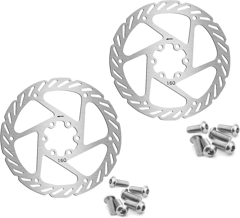 Load image into Gallery viewer, FITTOO Bicycle Bike Disc Brake Rotor with 6 Bolts, 160mm 180mm Stainless Steel Bicycle Rotors, Fit for Road Bike, Mountain Bike, MTB, BMX - Rounded, Silver Color