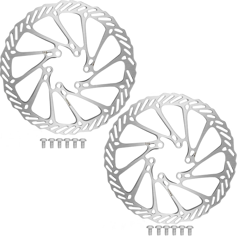 Load image into Gallery viewer, FITTOO Bicycle Bike Disc Brake Rotor with 6 Bolts, 160mm 180mm Stainless Steel Bicycle Rotors, Fit for Road Bike, Mountain Bike, MTB, BMX - Rounded, Silver Color