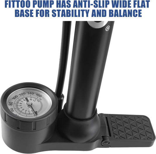 FITTOO High Pressure Bike Hand Air Pump Compatible with Presta/Schrader Valve