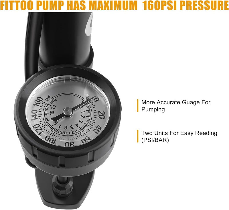 Load image into Gallery viewer, FITTOO Bike Air Pump,High Pressure Bicycle Hand Pump,Universal Compatible with Presta,Schrader,Dunlop Valve,Inflating for Road Bikes,Mountain Bikes,Hybrid Bikes,Children Bikes,Balls,Balloons