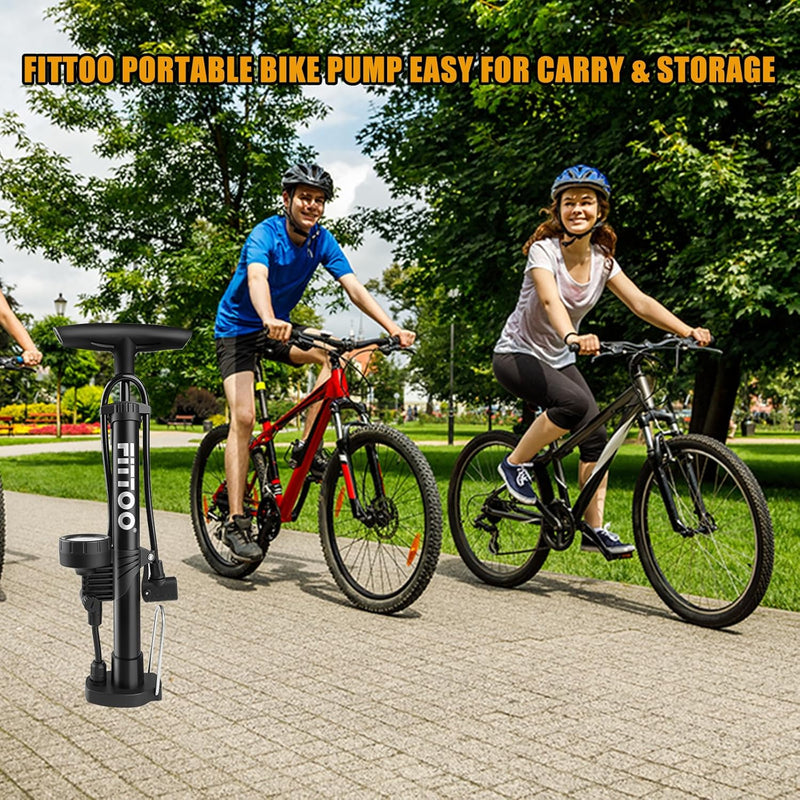 Load image into Gallery viewer, FITTOO Bike Air Pump,High Pressure Bicycle Hand Pump,Universal Compatible with Presta,Schrader,Dunlop Valve,Inflating for Road Bikes,Mountain Bikes,Hybrid Bikes,Children Bikes,Balls,Balloons