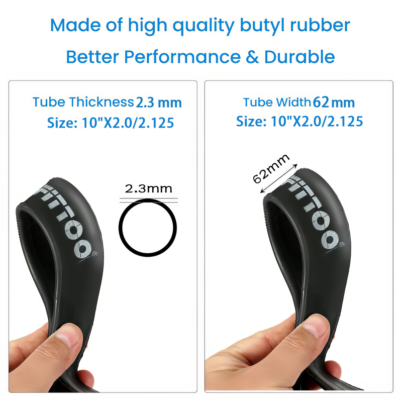 Load image into Gallery viewer, FITTOO 10x2 inch Electric Scooter Front/Rear Tube with CR202 Curved Valve (1PC)