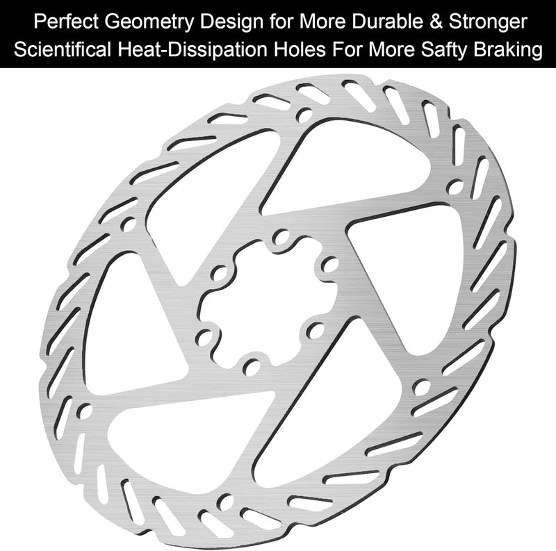 Load image into Gallery viewer, FITTOO Bicycle Bike Disc Brake Rotor with 6 Bolts, 160mm 180mm Stainless Steel Bicycle Rotors, Fit for Road Bike, Mountain Bike, MTB, BMX - Rounded, Silver Color