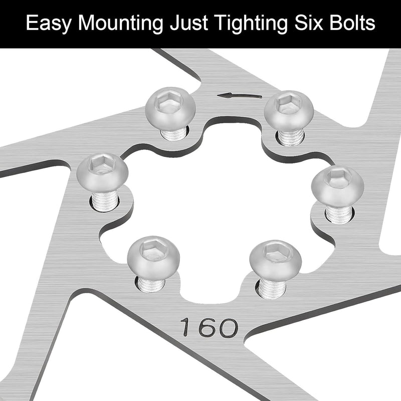 Load image into Gallery viewer, FITTOO Bicycle Bike Disc Brake Rotor with 6 Bolts, 160mm 180mm Stainless Steel Bicycle Rotors, Fit for Road Bike, Mountain Bike, MTB, BMX - Rounded, Silver Color