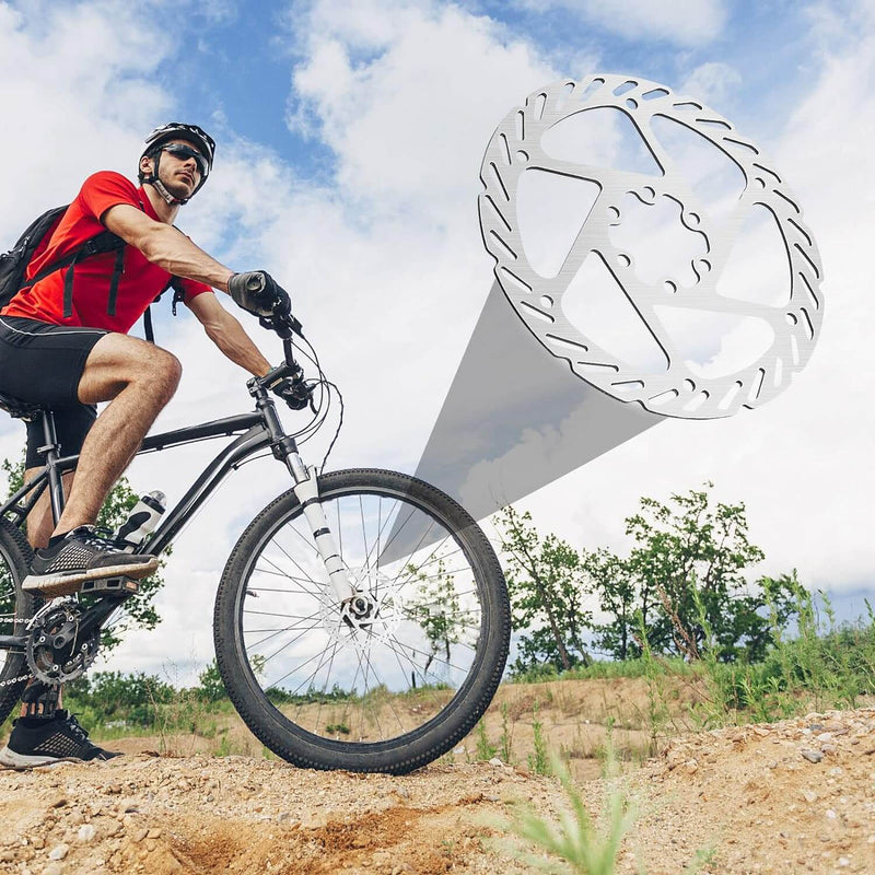 Load image into Gallery viewer, FITTOO Bicycle Bike Disc Brake Rotor with 6 Bolts, 160mm 180mm Stainless Steel Bicycle Rotors, Fit for Road Bike, Mountain Bike, MTB, BMX - Rounded, Silver Color