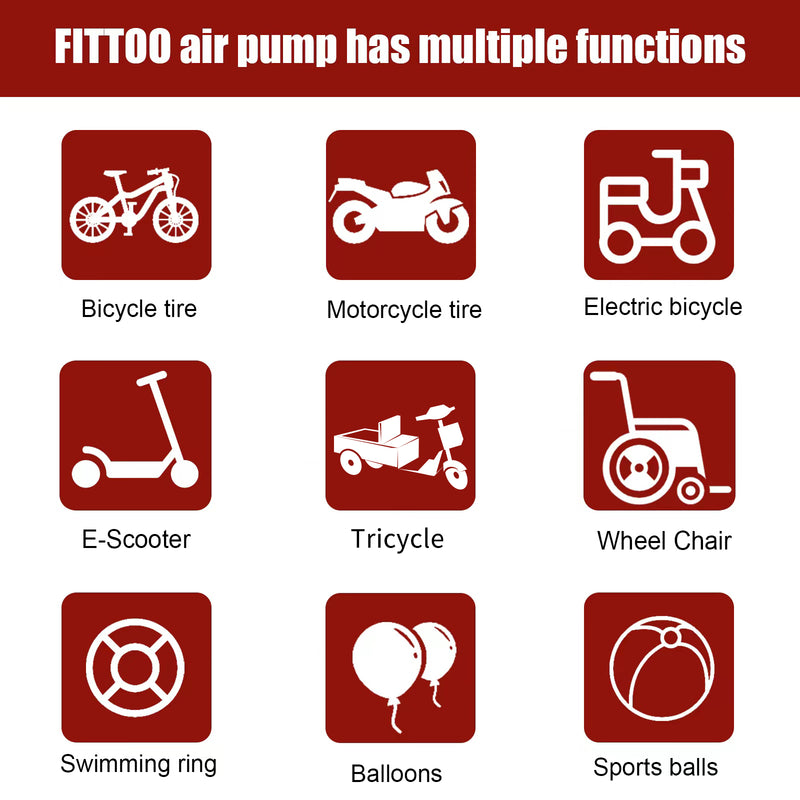 Load image into Gallery viewer, FITTOO Bike Floor Air Pump High Pressure Bicycle Pump Gauge Ball Balloon Nozzles