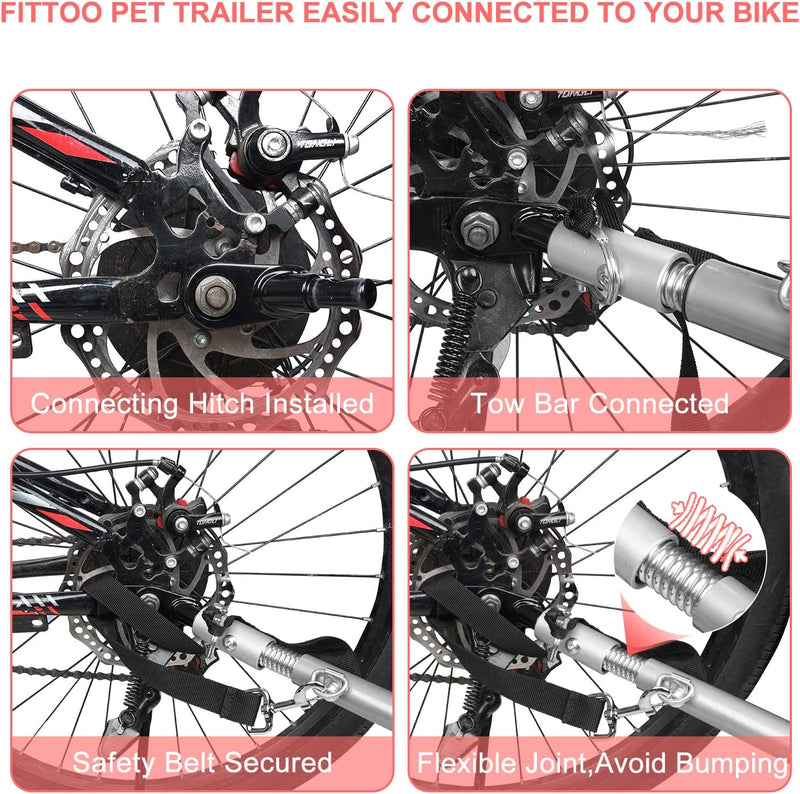 Load image into Gallery viewer, FITTOO Dog Bike Trailer, 2-in-1 Foldable Tow Behind Bike Pet Trailers, Bicycle Bike Pet Carrier Trailer with Universal Bicycle Coupler, Converts to Stroller, Pram, Jogger