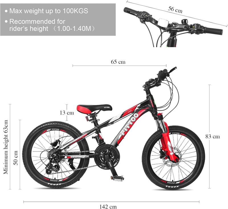 Load image into Gallery viewer, 20" Mountain Bike 20" Girl Boy Bicycle 18S Shimano Front Suspension