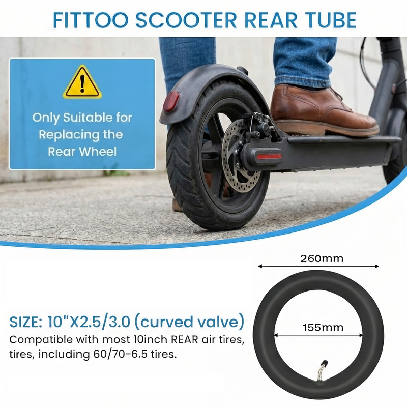 Load image into Gallery viewer, FITTOO 10x2 inch Electric Scooter Front/Rear Tube with CR202 Curved Valve (1PC)