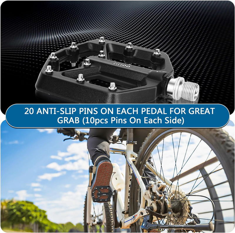 Load image into Gallery viewer, FITTOO Bike Pedals, Aluminum Alloy Mountain Bicycle Pedal, Sealed Bearings Anti-Slip Pedals, 9/16in Axle, Workable for Mountain Bike, Road Bike, BMX Bike, Vintage Bike, Ebike Etc