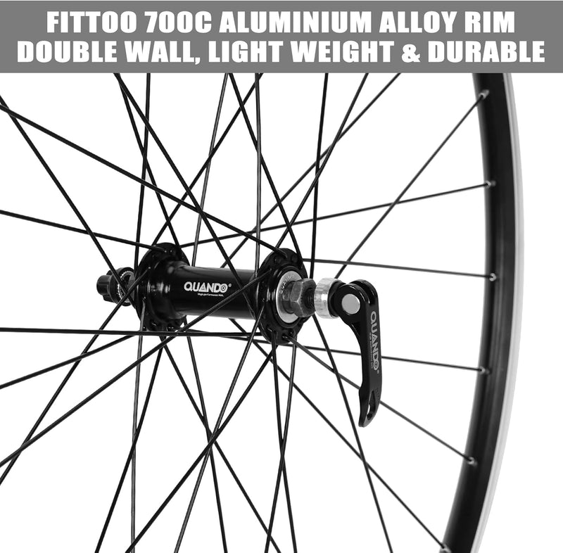 Load image into Gallery viewer, FITTOO Mountain Bike Wheels, Bicycle Front Wheel & Rear Wheel, 700C Bicycle Bike Wheel, High Strength Double-Wall Aluminum Alloy Rim
