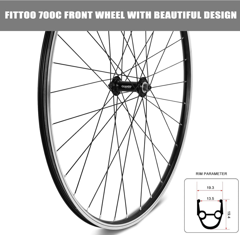 Load image into Gallery viewer, FITTOO Mountain Bike Wheels, Bicycle Front Wheel & Rear Wheel, 700C Bicycle Bike Wheel, High Strength Double-Wall Aluminum Alloy Rim
