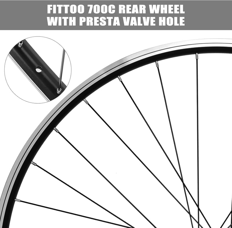 Load image into Gallery viewer, FITTOO Mountain Bike Wheels, Bicycle Front Wheel & Rear Wheel, 700C Bicycle Bike Wheel, High Strength Double-Wall Aluminum Alloy Rim