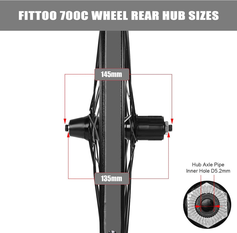 Load image into Gallery viewer, FITTOO Mountain Bike Wheels, Bicycle Front Wheel & Rear Wheel, 700C Bicycle Bike Wheel, High Strength Double-Wall Aluminum Alloy Rim