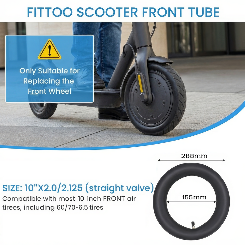 Load image into Gallery viewer, FITTOO 10x2 inch Electric Scooter Front/Rear Tube with CR202 Curved Valve (1PC)