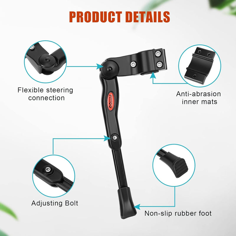 Load image into Gallery viewer, Bike Kickstand, Light Weight (280grams), Adjustable Bicycle Side Stand for 22in - 29in Bikes, Aluminum Alloy Adjustable Side Kick Stand for 22 Inch -29 Inch Bike Wheel (Black)