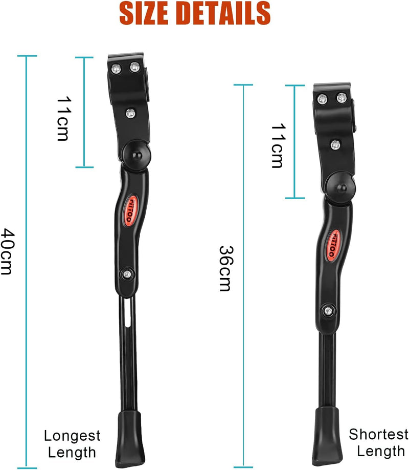 Load image into Gallery viewer, Bike Kickstand, Light Weight (280grams), Adjustable Bicycle Side Stand for 22in - 29in Bikes, Aluminum Alloy Adjustable Side Kick Stand for 22 Inch -29 Inch Bike Wheel (Black)