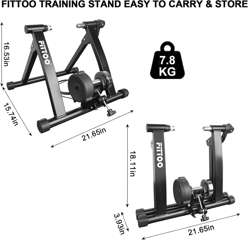Load image into Gallery viewer, FITTOO Bike Resistance Trainer Stand, Bicycle Training Stand, Compatible with 26”, 27.5”, 28”, 29”, 700C Bike Wheels, Portable Indoor Bike Bicycle Trainer, Adjustable Six Level Resistances