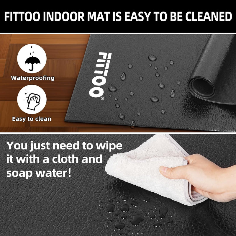 Load image into Gallery viewer, FITTOO Bike Trainer Mat, 30" x 70" Compatible with Indoor, Non Slip Workout Mat for Yoga, Pilates, Treadmill, Fitness, Barefoot Workouts, Home Gym Studio