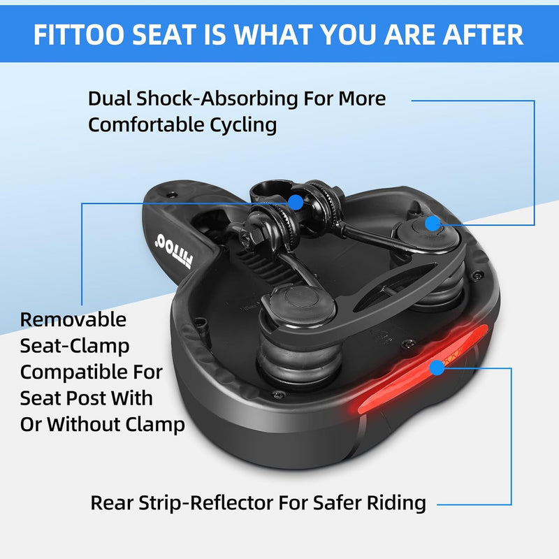 Load image into Gallery viewer, FITTOO Bicycle Large Thick Saddle Extra Ventilation, Bike Seat Cushion with Fixing Clamp