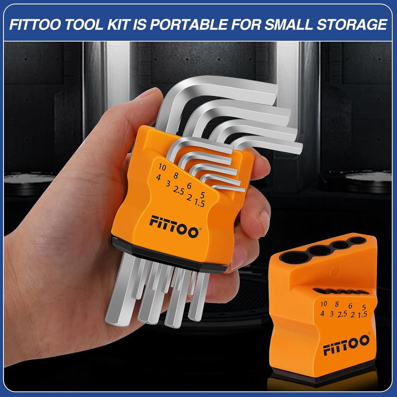 Load image into Gallery viewer, FITTOO Hex Key Set, Allen Wrench Kit 1.5mm, 2mm, 2.5mm, 3mm, 4mm, 5mm, 6mm, 8mm, 10mm, Bike Allen Key Tool Kit, Bicycle Allen Wrench Set, Set of 9 Pieces