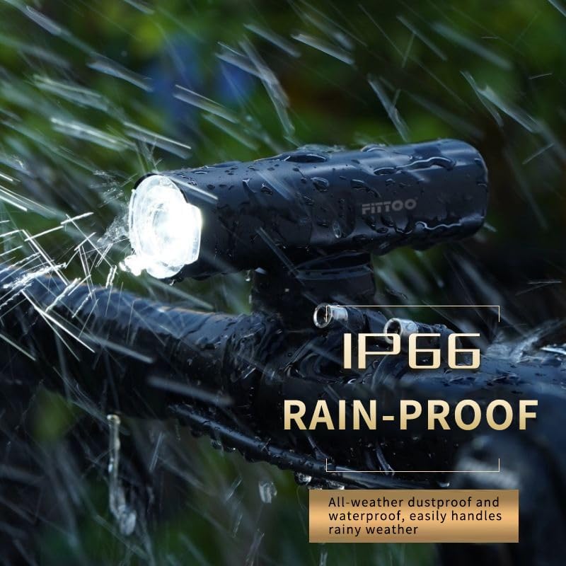 Load image into Gallery viewer, FITTOO Bike Light Set, USB Rechargeable Front & Tail Lights, Waterproof, Safety