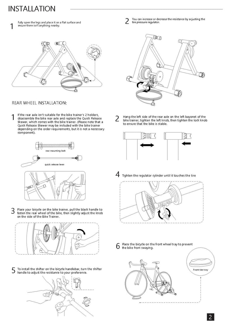 Load image into Gallery viewer, FITTOO Bike Resistance Trainer Stand, Bicycle Training Stand, Compatible with 26”, 27.5”, 28”, 29”, 700C Bike Wheels, Portable Indoor Bike Bicycle Trainer, Adjustable Six Level Resistances