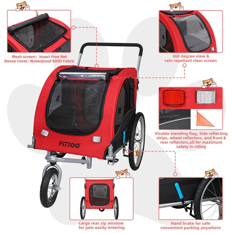 Load image into Gallery viewer, Large Pet Bike Trailer