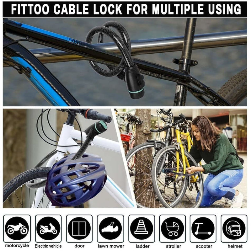 Load image into Gallery viewer, Bike Cable Lock with Light Key