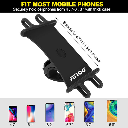 Bike Phone Holder Motorcycle Phone Mount with 360 Degree Rotation (2PCS Packed)