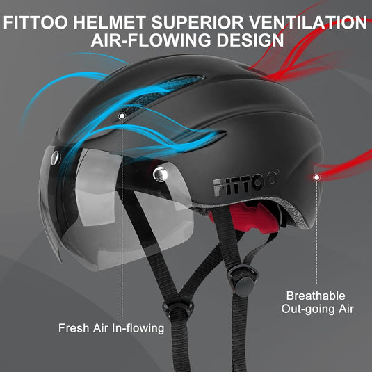 FITTOO Bike Helmet with Detachable Magnetic Goggles Helmet for Women & Men