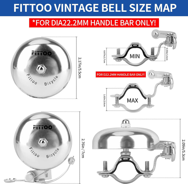 Load image into Gallery viewer, FITTOO Bicycle Vintage Bell, Loud Clear Sound Bike Bell
