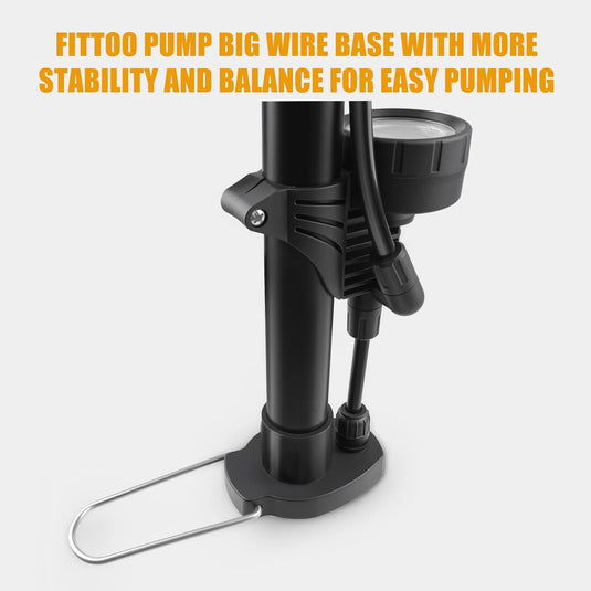 FITTOO Bike Air Pump,High Pressure Bicycle Hand Pump,Universal Compatible with Presta,Schrader,Dunlop Valve,Inflating for Road Bikes,Mountain Bikes,Hybrid Bikes,Children Bikes,Balls,Balloons