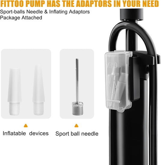 FITTOO Bike Air Pump,High Pressure Bicycle Hand Pump,Universal Compatible with Presta,Schrader,Dunlop Valve,Inflating for Road Bikes,Mountain Bikes,Hybrid Bikes,Children Bikes,Balls,Balloons