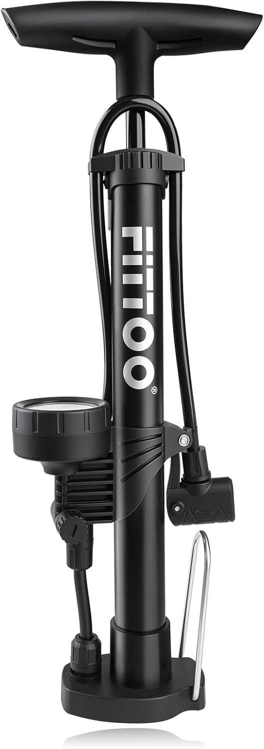 FITTOO Bike Air Pump,High Pressure Bicycle Hand Pump,Universal Compatible with Presta,Schrader,Dunlop Valve,Inflating for Road Bikes,Mountain Bikes,Hybrid Bikes,Children Bikes,Balls,Balloons