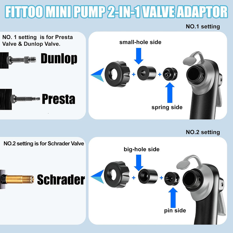 Load image into Gallery viewer, FITTOO Portable Bike Pump High Pressure Bicycle Air Pump Presta Schrader
