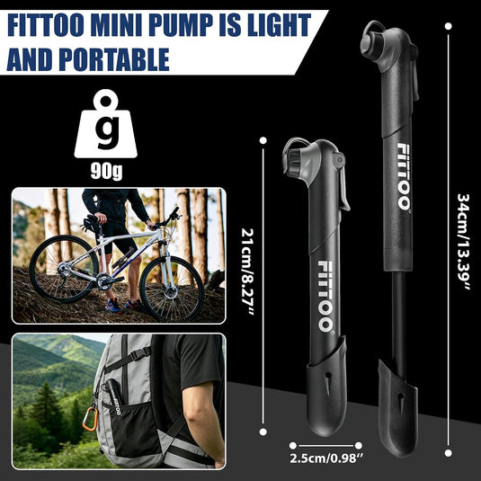 FITTOO Portable Bike Pump High Pressure Bicycle Air Pump Presta Schrader