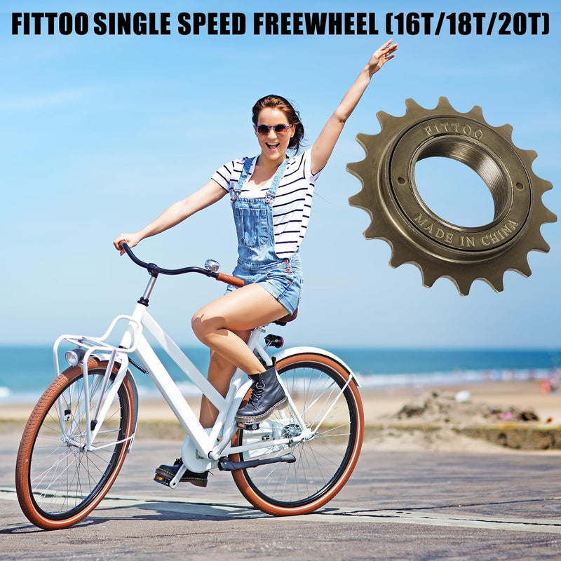 Load image into Gallery viewer, FITTOO Bike Bicycle Single Speed Freewheel 16T/18T/20T Sprocket Cassette
