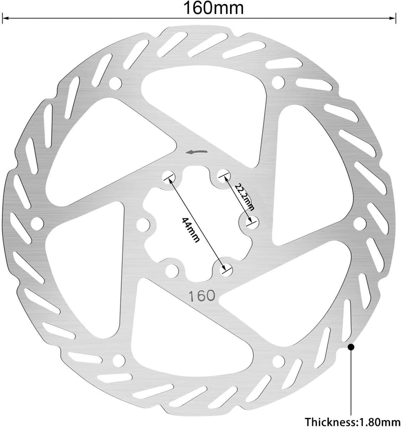 Load image into Gallery viewer, FITTOO Bicycle Bike Disc Brake Rotor with 6 Bolts, 160mm 180mm Stainless Steel Bicycle Rotors, Fit for Road Bike, Mountain Bike, MTB, BMX - Rounded, Silver Color
