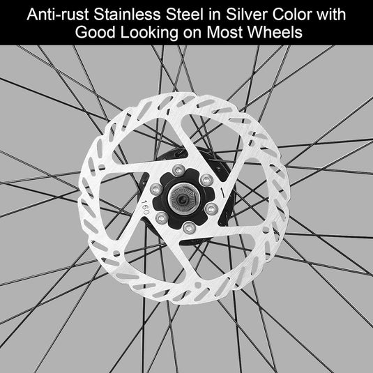 Disc Brake 160mm Stainless Steel Bike Disc Rotor 6-Bolt Design