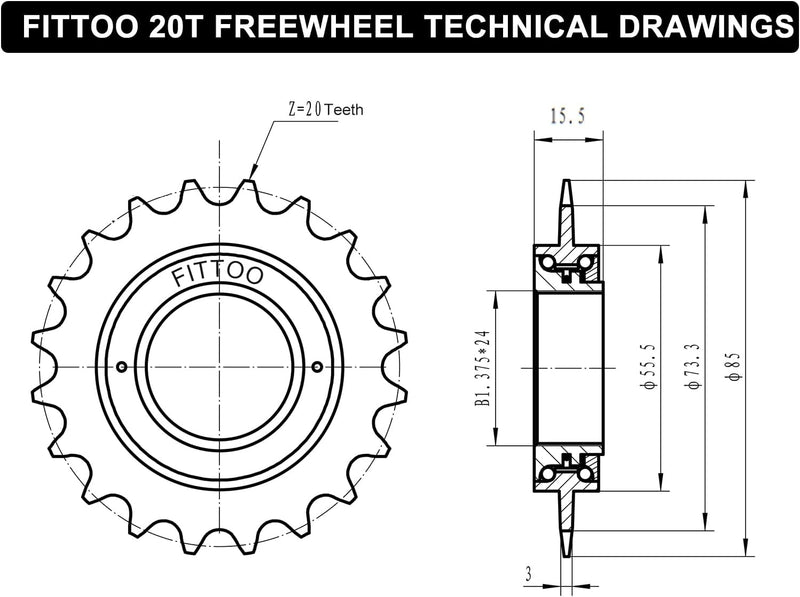 Load image into Gallery viewer, FITTOO Bike Bicycle Single Speed Freewheel 16T/18T/20T Sprocket Cassette
