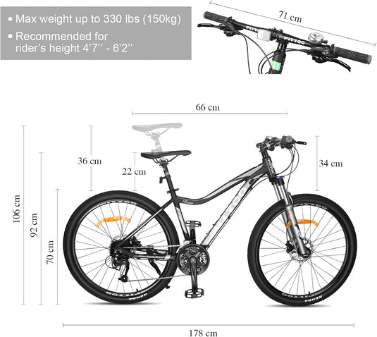 fitifito mt 27 5 zoll elektrofahrrad FITTOO 27.5“ Mountain Bike Aluminium Alloy Shimano 27 Speed – FittooBicycle