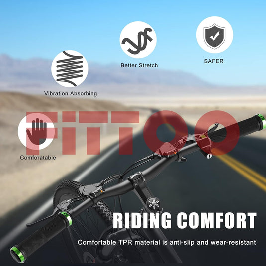 FITTOO Bike Grips, Hand Grip, Mountain Bike Handle Bar Grip, Lock-on Bicycle Grips,Non-Slip TPR Grips, BMX, Mountain Bike, MTB, Folding Bike, Electric Bike Grips etc.