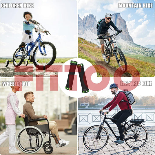 FITTOO Bike Grips, Hand Grip, Mountain Bike Handle Bar Grip, Lock-on Bicycle Grips,Non-Slip TPR Grips, BMX, Mountain Bike, MTB, Folding Bike, Electric Bike Grips etc.