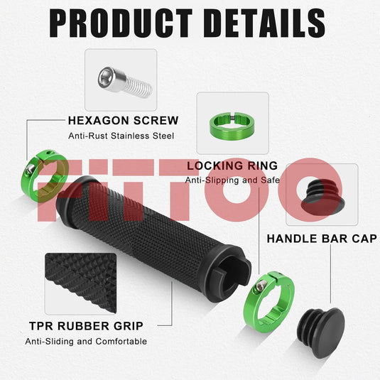 FITTOO Bike Grips, Hand Grip, Mountain Bike Handle Bar Grip, Lock-on Bicycle Grips,Non-Slip TPR Grips, BMX, Mountain Bike, MTB, Folding Bike, Electric Bike Grips etc.